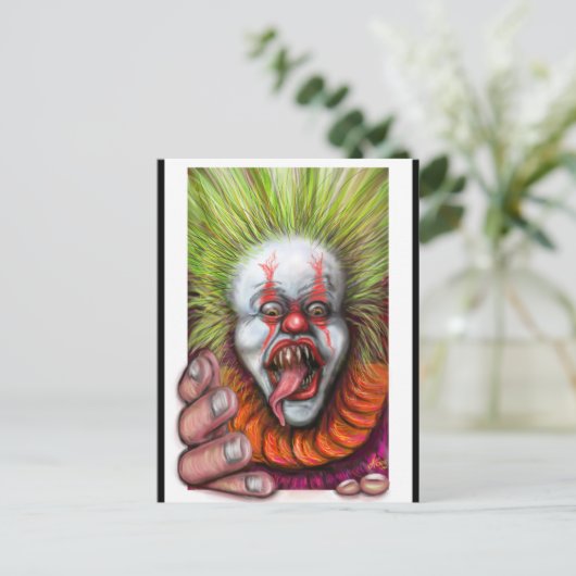 beängstigend Clown Postkarte (Stehend Vorderseite)