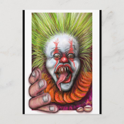 beängstigend Clown Postkarte (Vorderseite)