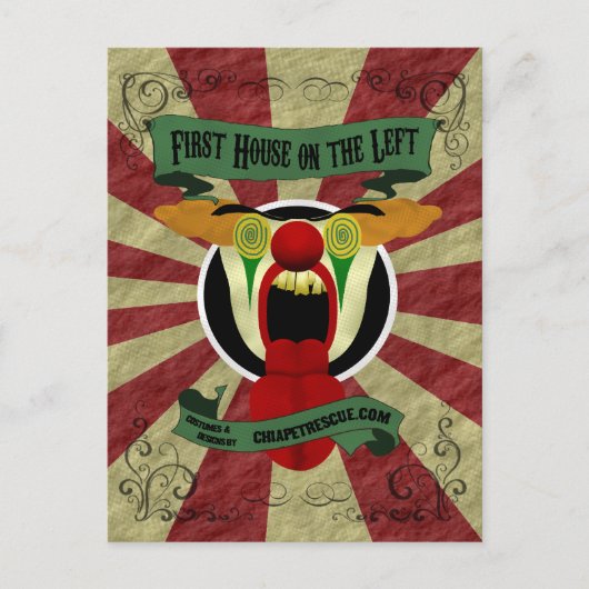 Beängstigend Clown Postkarte (Vorderseite)