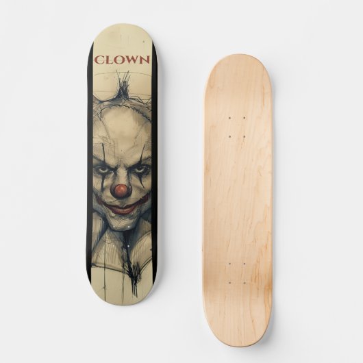 Beängstigend Clown Skateboard (Vorderseite)