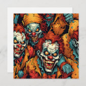 Beängstigend Clown Zombies Halloween Feiertagskarte (Vorne/Hinten)
