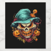 beängstigend-cool-halloween-design weinetikett (Einzelnes Label)