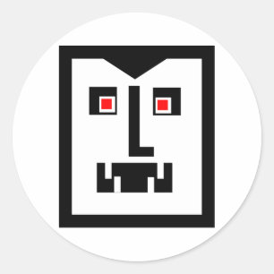 Beängstigend Cyborg Vampire Bot Runder Aufkleber