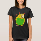 Beängstigend Devil Costume Parrot I Yellow Budgie  T-Shirt (Vorderseite)
