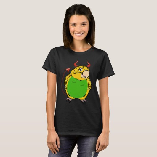 Beängstigend Devil Costume Parrot I Yellow Budgie  T-Shirt (Vorne ganz)