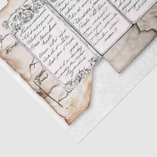 Beängstigend Dokument-Ephemera + Siegel AF4-Decoup Seidenpapier (Ausschnitt)