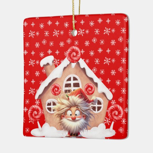 Beängstigend Elf Candy Gingerbread House Keramikornament (Links)