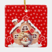 Beängstigend Elf Candy Gingerbread House Keramikornament (Vorderseite)