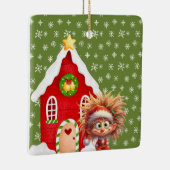 Beängstigend Elf Candy Gingerbread House Keramikornament (Rechts)