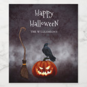Beängstigend Evil Pumpkin Happy Halloween Personal Weinetikett (Einzelnes Label)