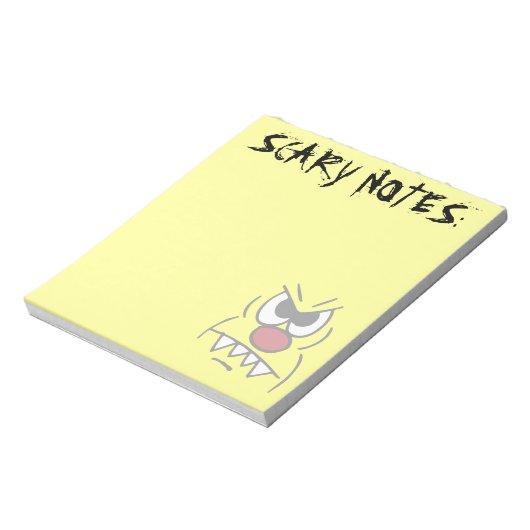 Beängstigend Face Grumpey Notizblock (Rotiert)