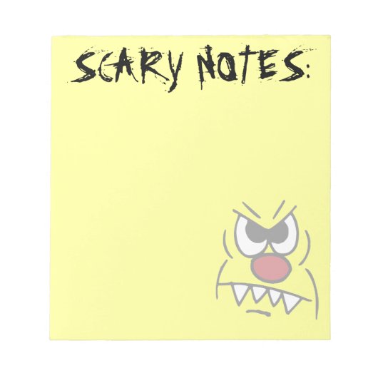 Beängstigend Face Grumpey Notizblock (Vorderseite)