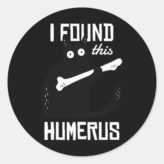 Beängstigend fand ich diese Humerus Cat Black Humo Runder Aufkleber (Vorderseite)