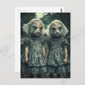 Beängstigend Fisch Twins Horror Postkarte (Vorne/Hinten)