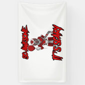 Beängstigend Funny Halloween Clown Hockey Goalie Banner (Vertikal)
