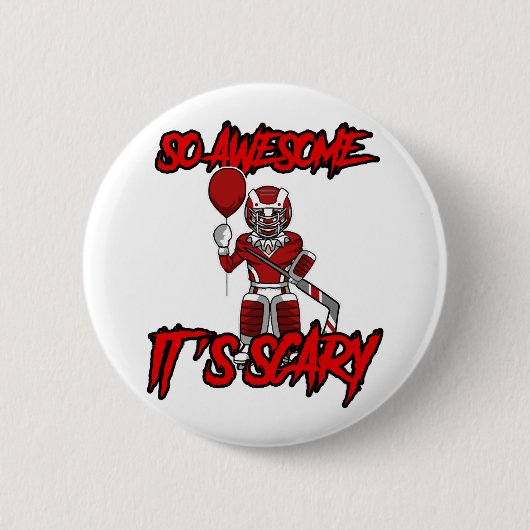Beängstigend Funny Halloween Clown Hockey Goalie Button (Vorderseite)