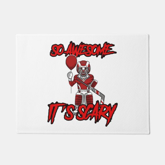 Beängstigend Funny Halloween Clown Hockey Goalie Fußmatte (Vorderseite)