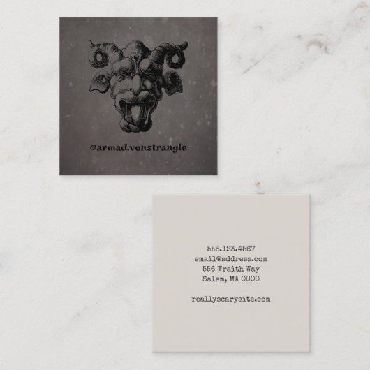 Beängstigend Gargoyle Quadratische Visitenkarte (Vorne/Hinten)