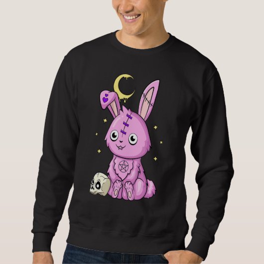 Beängstigend gesteppte Wolkenkratzer zu Halloween Sweatshirt (Vorderseite)