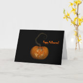 Beängstigend Ghost Carved Pumpkin Halloween Card Karte (Gelbe Blume)
