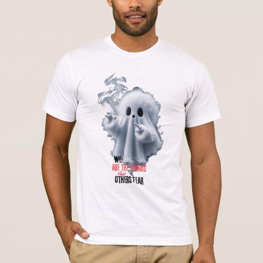 Beängstigend Ghost D1 Halloween-Kostüme T-Shirt (Vorderseite)