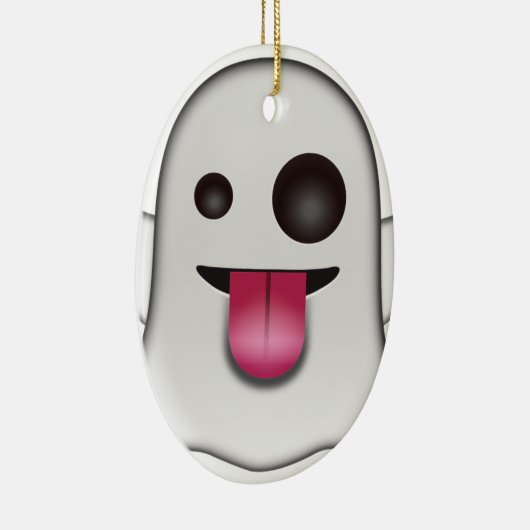 Beängstigend Ghost Emoji Cooler Spaß Keramikornament (Rechts)