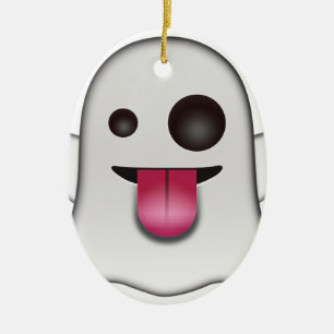Beängstigend Ghost Emoji Cooler Spaß Keramikornament