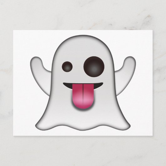 Beängstigend Ghost Emoji Cooler Spaß Postkarte (Vorderseite)