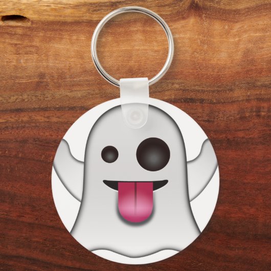Beängstigend Ghost Emoji Cooler Spaß Schlüsselanhänger (Vorderseite)