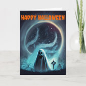 Beängstigend Ghost Halloween Karte (Vorderseite)