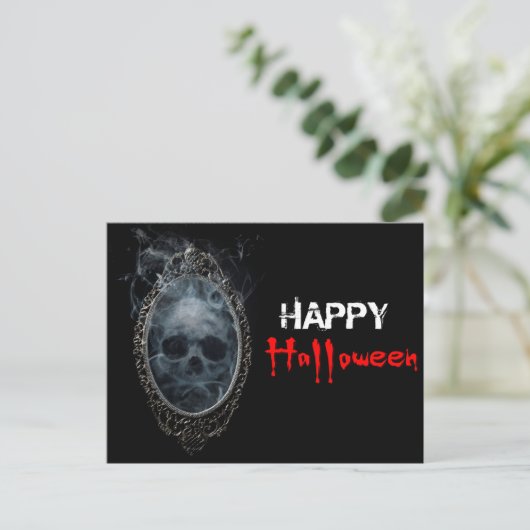 Beängstigend Ghost Mirror Halloween Postkarte (Stehend Vorderseite)
