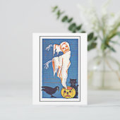 Beängstigend Ghost Vintag Halloween Postkarte (Stehend Vorderseite)