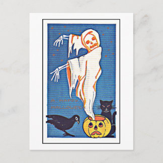 Beängstigend Ghost Vintag Halloween Postkarte