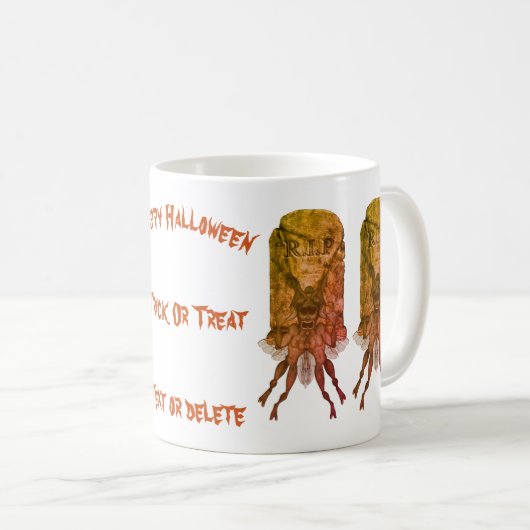 Beängstigend Goblin Grabstein Halloween Personalis Kaffeetasse (VorderseiteRechts)