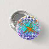 Beängstigend Golden Nazca Lines Hummingbird Button (Vorne & Hinten)