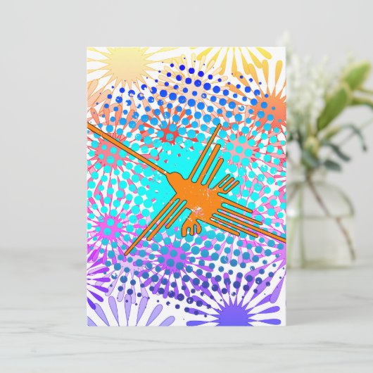 Beängstigend Golden Nazca Lines Hummingbird Karte (Stehend Vorderseite)