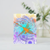 Beängstigend Golden Nazca Lines Hummingbird Postkarte (Stehend Vorderseite)