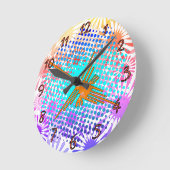 Beängstigend Golden Nazca Lines Hummingbird Runde Wanduhr (Winkel)