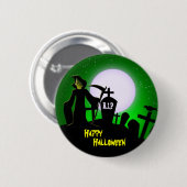 Beängstigend Grim Sensenmann Halloween Button (Vorne & Hinten)