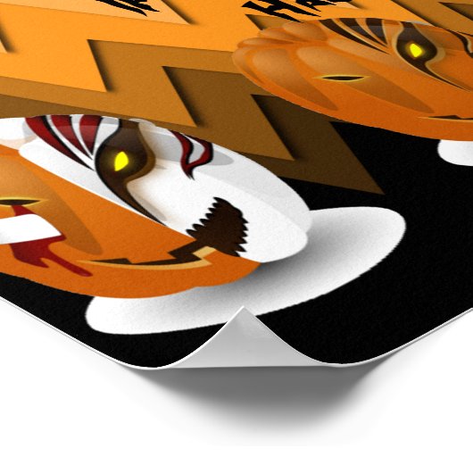 Beängstigend Grim Sensenmann Spooky Kürbislaternen Poster (Ecke)