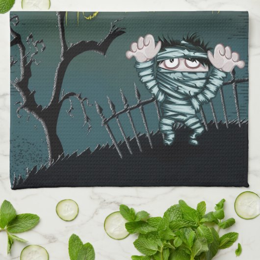 Beängstigend Halloween Geschirrtuch (Gefaltet)