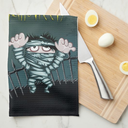 Beängstigend Halloween Geschirrtuch (Viertel Falte)