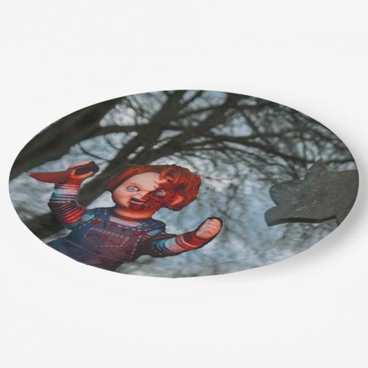 Beängstigend Halloween Pappteller (Schrägansicht)