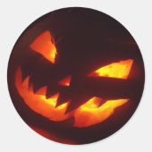 Beängstigend Halloween Pumpkin Runder Aufkleber (Vorderseite)