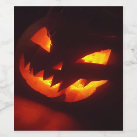 Beängstigend Halloween Pumpkin Weinetikett (Einzelnes Label)