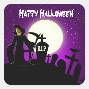 Beängstigend Halloween Quadratischer Aufkleber