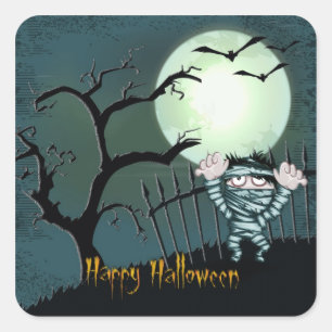 Beängstigend Halloween Quadratischer Aufkleber
