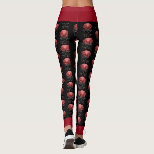 Beängstigend Halloween Skull Leggings (Rückseite)