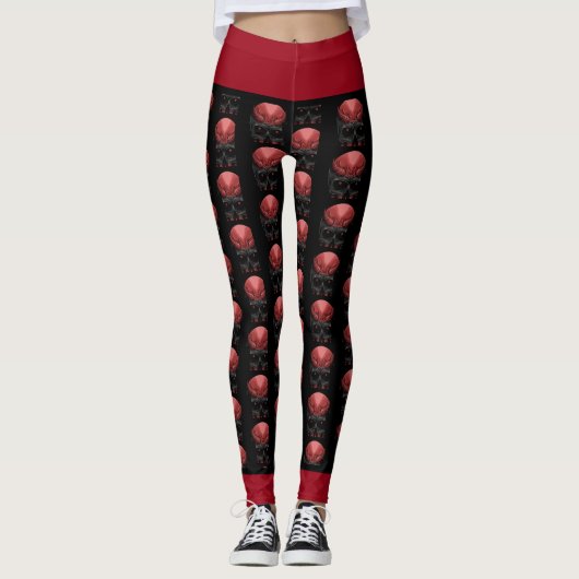 Beängstigend Halloween Skull Leggings (Vorderseite)