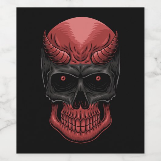 Beängstigend Halloween Skull Weinetikett (Einzelnes Label)